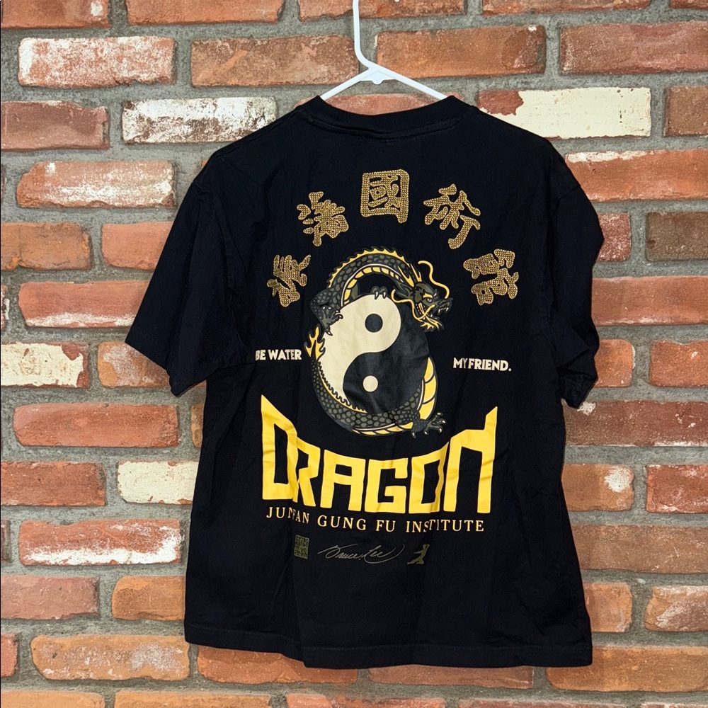 Bruce Lee Black Tee with Dragon Design
